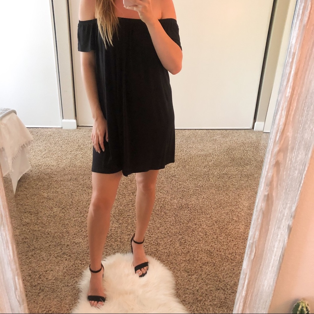Forever 21 Off the Shoulder Black Dress